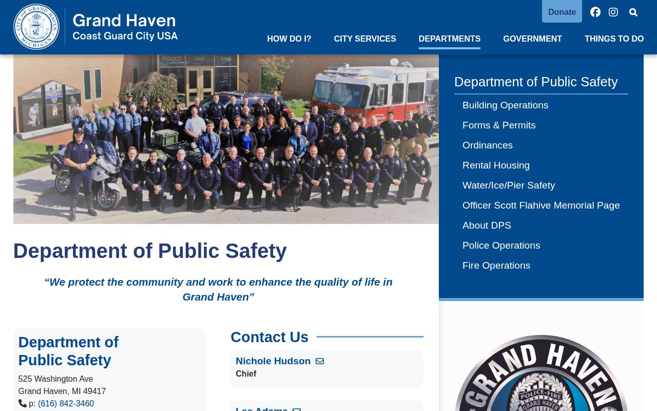 Grand Haven Department of Public Safety arrest records contact